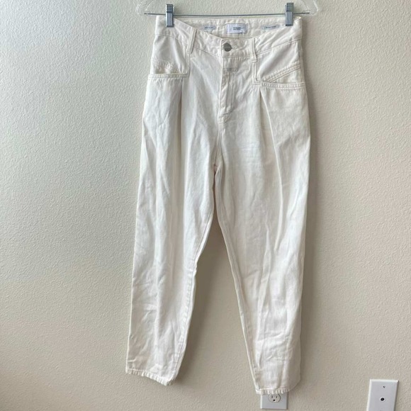 Closed Denim - Closed Pedal Pusher High Rise Tapered‎ Jeans Off-White Organic Cotton Size 24